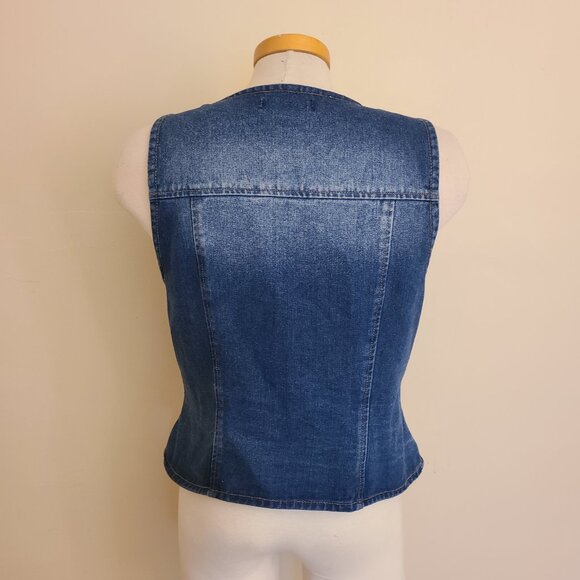 Allegra K Western Style Denim Vest - Large - Picture 2 of 7